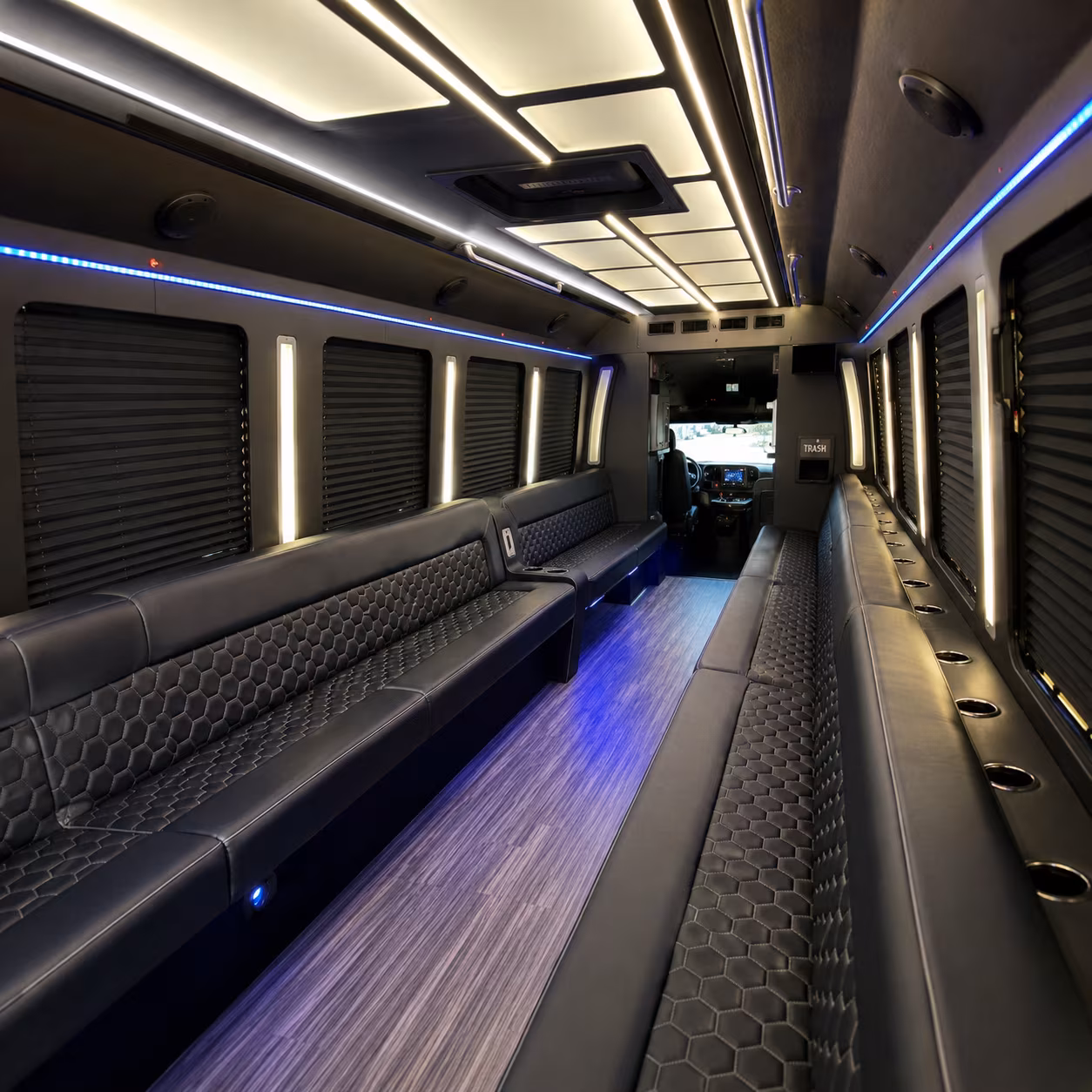 Jacksonville Bachelor & Bachelorette Transportation party bus interior