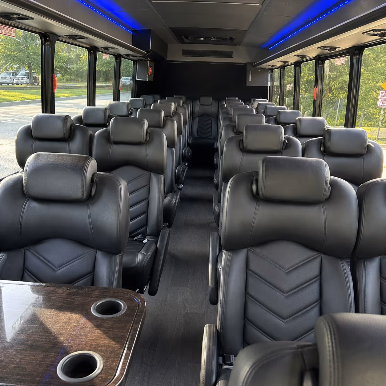 Jacksonville Corporate Transportation party bus interior