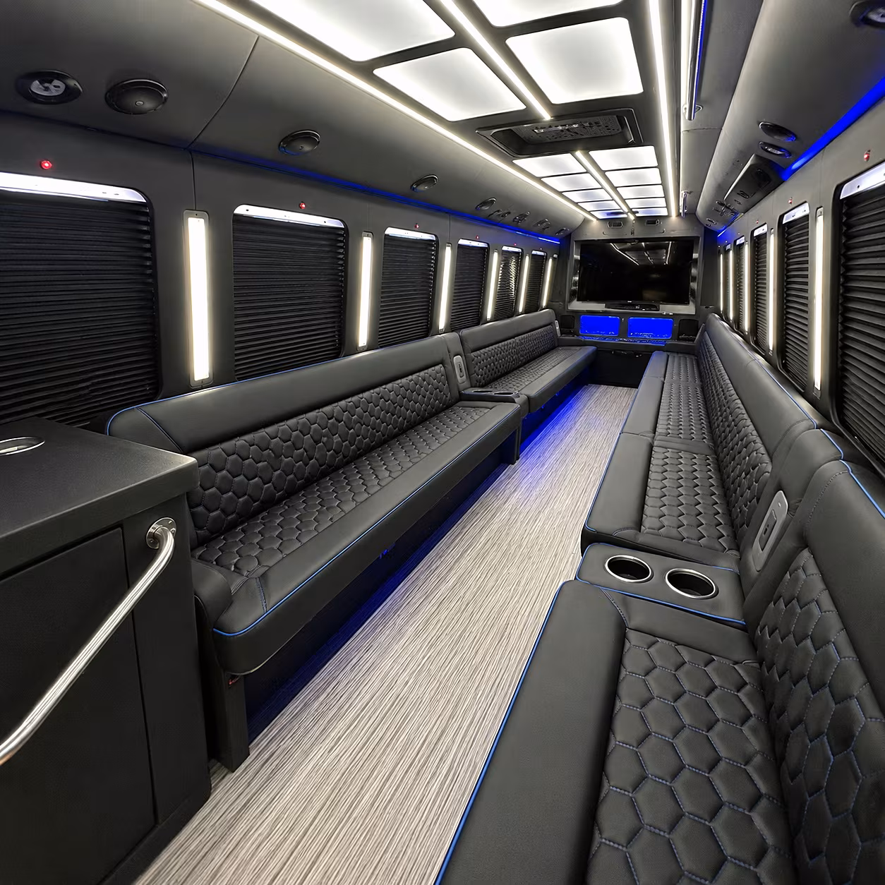 Jacksonville Private Event Transportation party bus interior