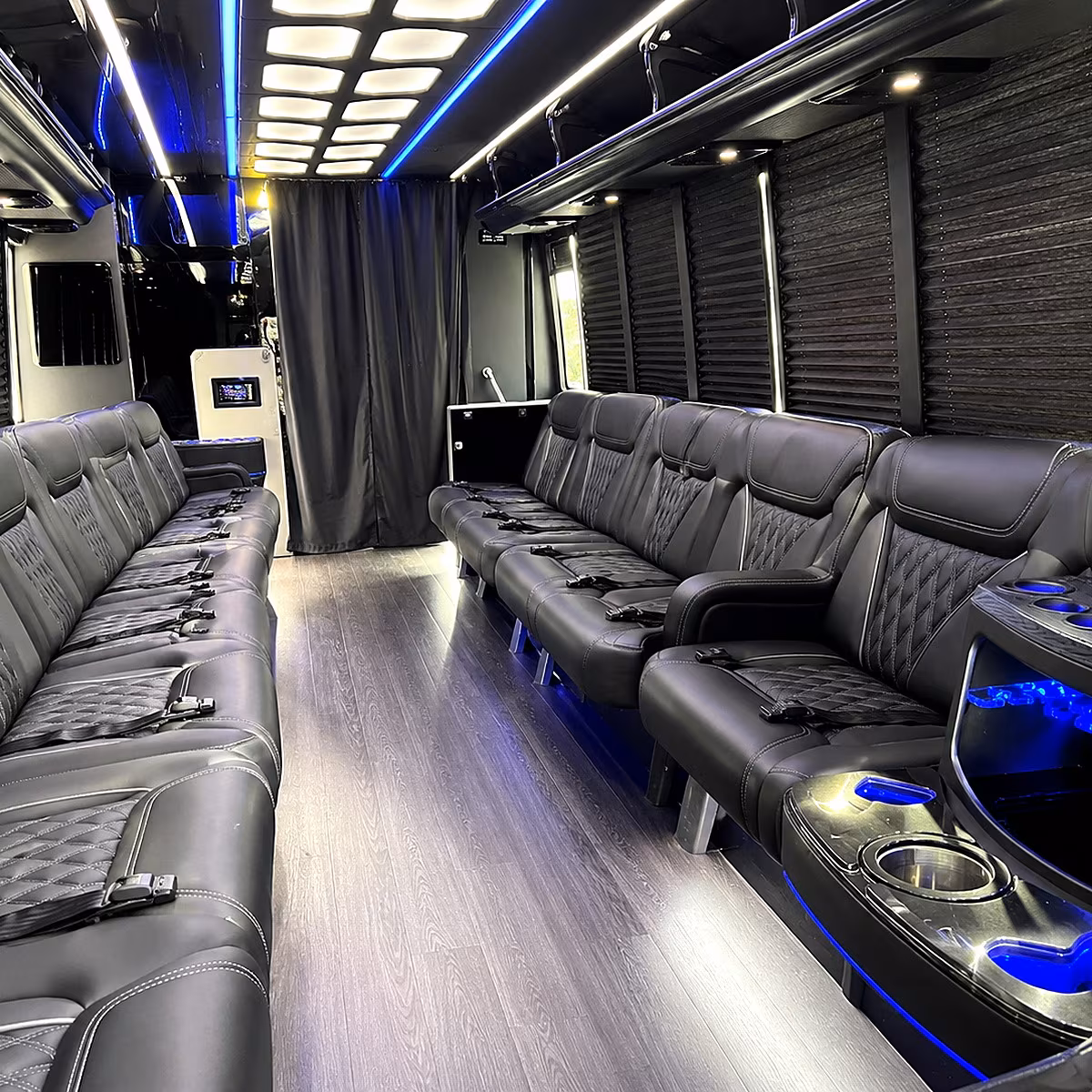 Jacksonville Winery Tour & Pub Crawl Transportation party bus interior